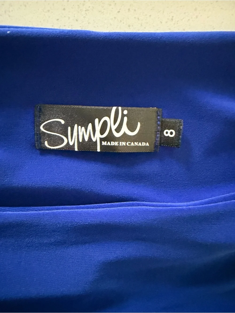 SYMPLI Solid Blue Slinky Stretch Pull On Straight Leg Casual Pants Size 8